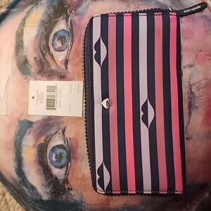 Kate Spade Jae Lip Print Large Continental Zip Wallet